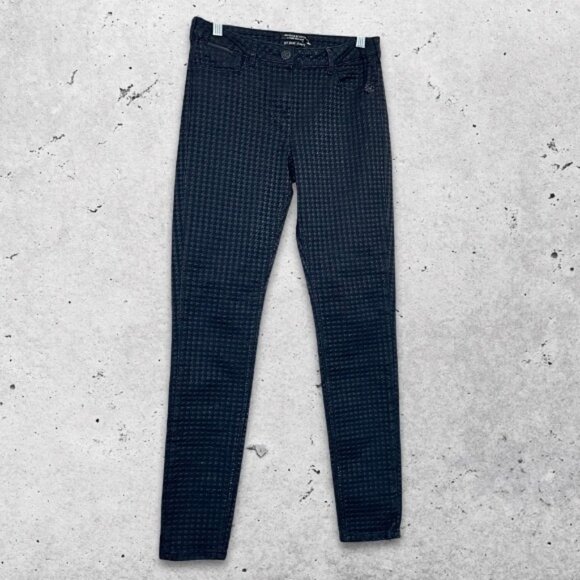 Maison Scotch Jeans Skinny Fit Houndstooth Textured Durable Fabric Black‎ W 27 - Picture 1 of 12